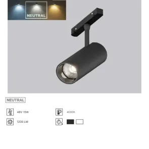 Track Light 48V, 15W, 4000K, 1200Lm, IP20, ML06-1