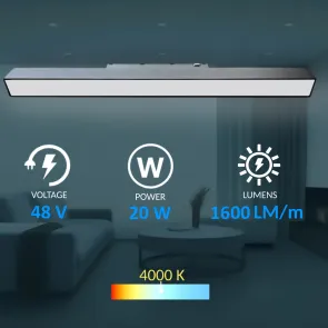 Magnetic track light 48V 20W 4000K 1600lm ML02-2