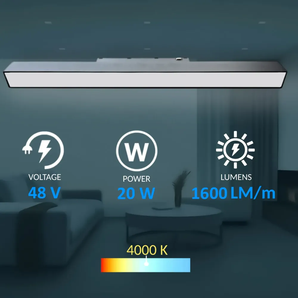 Magnetna tirna svetilka 48V 20W 4000K 1600lm ML02-2