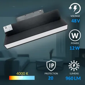 Recessed Downlight 48V, 12W, 4000K, 960Lm, IP20, ML04-3