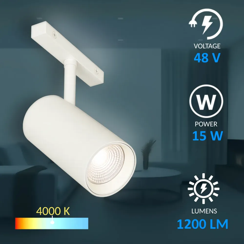 Tirna svetilka 48V, 15W, 4000K, 1200Lm, IP20, ML06-2