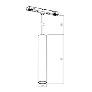Viseča svetilka ML07-2BK, 48V, 10W, 4000K, 800LM – Magnetni tirni sistem