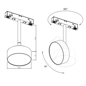 Pendant Magnetic Track Light 15W 4000K IP20 ML08-1