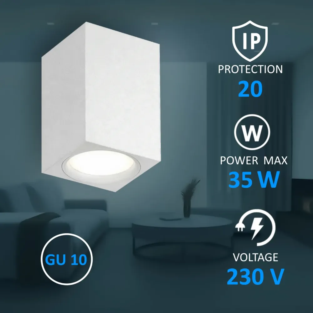 Surface Mounted Downlight GU10, up to 35W, IP20, SPT01-11