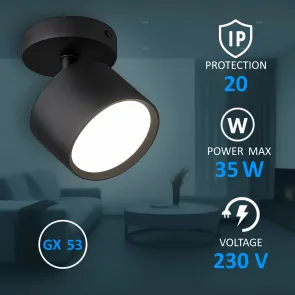 Nadgradna svetilka GX53, do 15W, IP20, SPT01-1