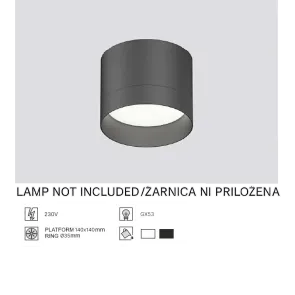 Surface-Mounted Downlight GX53, up to 15W, IP20, SPT01-4