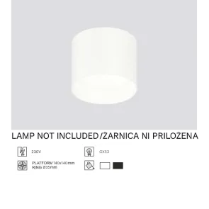 Nadgradna svetilka GX53, do 15W, IP20, SPT01-3