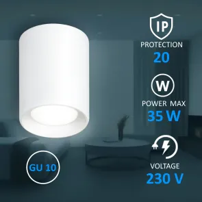 Surface-Mounted Downlight  GU10, up to 35W, IP20, SPT01-5