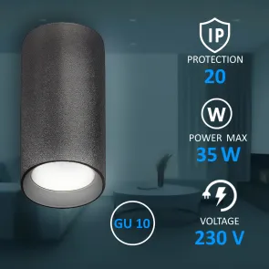 Surface Mounted Light GU10, up to 35W, IP20, SPT01-7