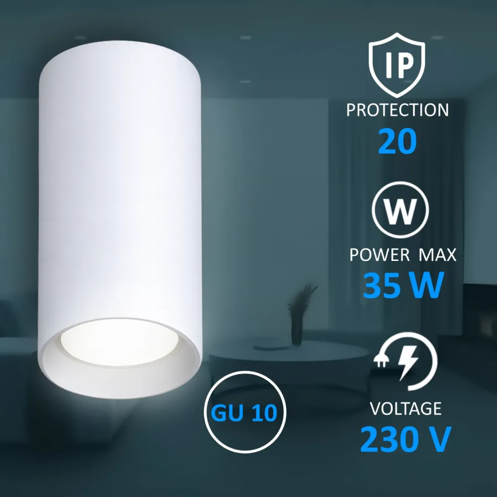 Surface Mounted Light GU10, up to 35W, IP20, SPT01-8
