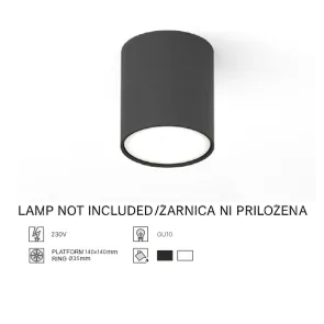 Surface Mounted Downlight GU10, up to 35W, IP20, SPT01-9