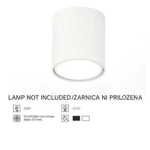 Surface Mounted Downlight GU10, up to 35W, IP20, SPT01-10
