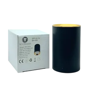 Surface Mounted Downlight GU10, up to 35W, IP20, Ø70×100 mm, Black + Gold, SPT01-14