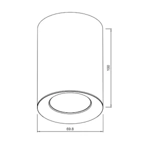 Surface Mounted Downlight GU10, up to 35W, IP20, Ø70×100 mm, Black + Gold, SPT01-14