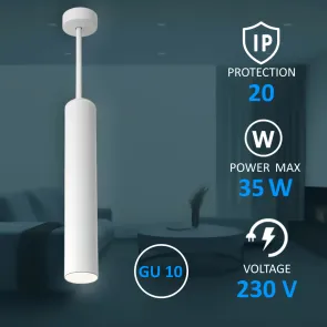 Pendant Downlight GU10, up to 35W, IP20, SPT01-15