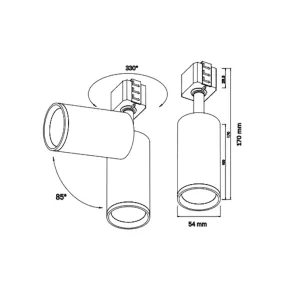 Track Light GU10, up to 35W, IP20, TRL01-1