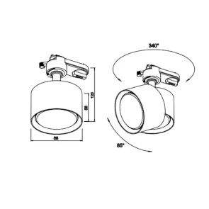 Track Light GX53, up to 15W, IP20, TRL01-4