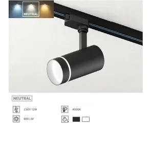 LED Track Light 12W 4000K 960lm IP20 TRL01-5