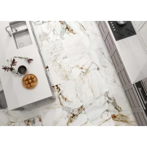 Barnaby Superwhite mat 60x60 | Porcelanske talne ploščice videza marmorja