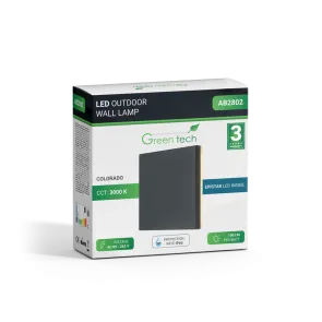 GREEN TECH LED wall lamp Green Tech COLORADO, 12W, 3000K, IP65 - AB2802
