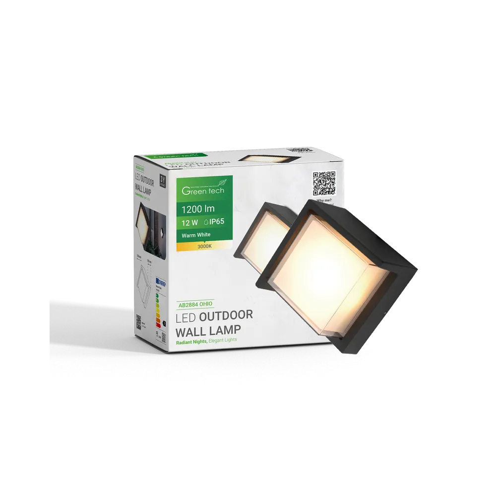 GREEN TECH LED outdoor wall lamp Green Tech OHIO, 12W, 3000K, IP65 - AB2884