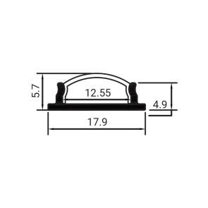 GREEN TECH Aluminum Profile Green Tech 17.9 x 5.7 x 1000 mm, overlay - AP-1806A