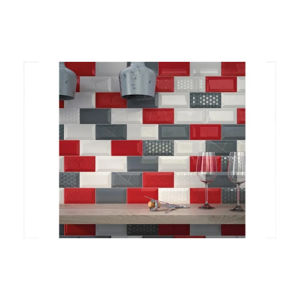 Metro Rosso gloss 7x15 | Ceramic tiles | E-shop.si
