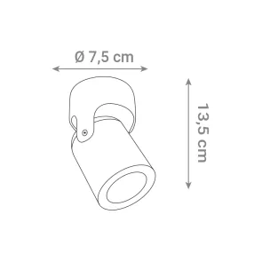 GREEN TECH Reflektor za površinsko montažo Green Tech bela barva, grlo GU10 - B033-WH