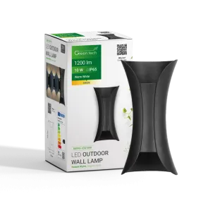 GREEN TECH LED zunanja stenska svetilka Green Tech 10W, 3000K, IP65, črna barva - B8990-10W-WW