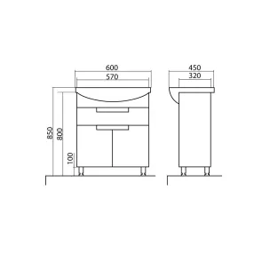 Quadro 60 floor-standing vanity with sink | Bath | E-shop.si