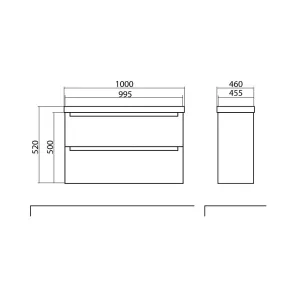 Headway 100 | Wall-Mounted Vanity with Sink | E-shop.si