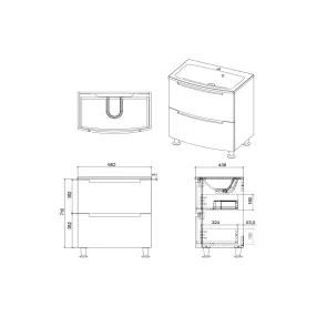 Headway 70 talna omarica z umivalnikom | Kopalniško pohištvo | E-shop.si
