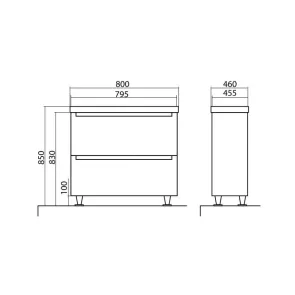 Headway 80 talna omarica z umivalnikom | Kopalniško pohištvo | E-shop.si