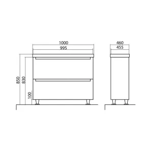 Headway 100 Floor Vanity with Sink | Bathroom | E-shop.si