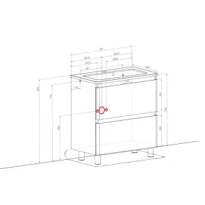 Akcent 80 talna omarica z umivalnikom|Kopalniško pohištvo|E-shop.si