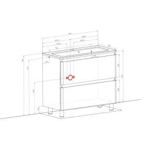 Akcent 100 floor vanity | Kopalniško pohištvo | E-shop.si