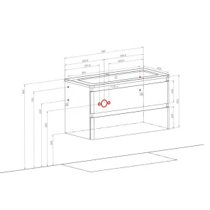Akcent 100 Wall-Mounted Vanity | Bathroom | E-shop.si