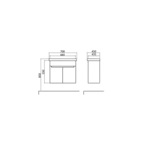 Omega 70 cm wall-mounted vanity | Bath Furn | E-shop.si