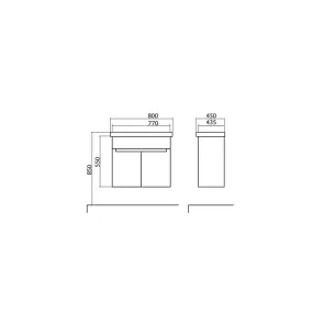 Omega 80 cm wall-mounted vanity | Bathroom | E-shop.si