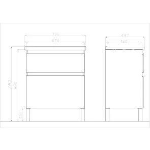 Palermo 70 Washbasin Cabinet | Bathroom Vanities | E-shop.si