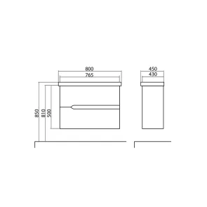 Sidney 80 cm omarica z umivalnikom | Kopalnice | E-shop.si