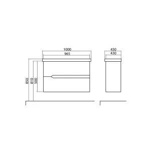Sidney 100 cm wall-mounted vanity | Bathroom | E-shop.si