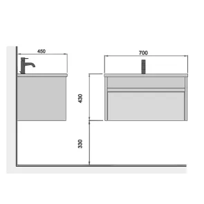 Prime 70 stenska omarica | Kopalniško pohištvo | E-shop.si