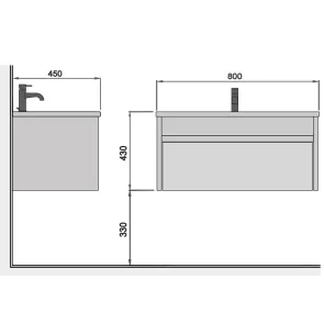 Prime 80 Wall Vanity with Sink | Bathroom | E-shop.si