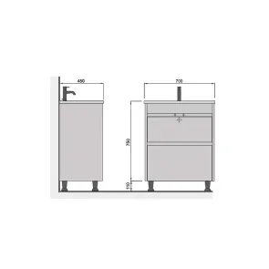 Omarica Prime 70 talna | Pohištvo za kopalnice | E-shop.si