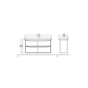 Venice 120 White Wall-Mounted Vanity | Bathroom | E-shop.si