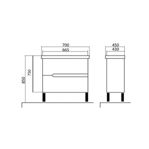 Sidney 70 cm omarica z umivalnikom | Kopalnice | E-shop.si