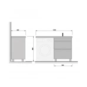 Wing 60W Right Vanity | Bathroom Furniture | E-shop.si