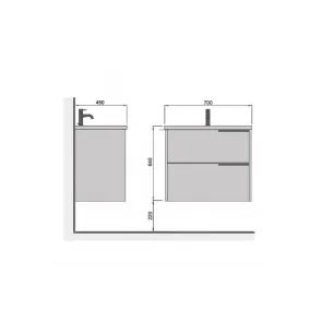 Cubic 70 Wall-Mounted Vanity | Bathroom | E-shop.si