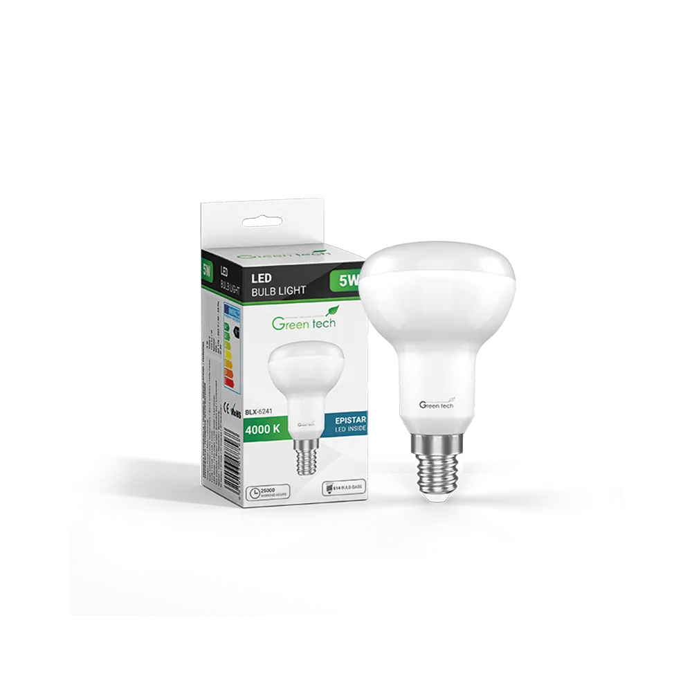 GREEN TECH LED bulb Green Tech 5W, 4000K, E14, R50, Flux: 500 lm, IP40, Epistar chip - BLX-6241